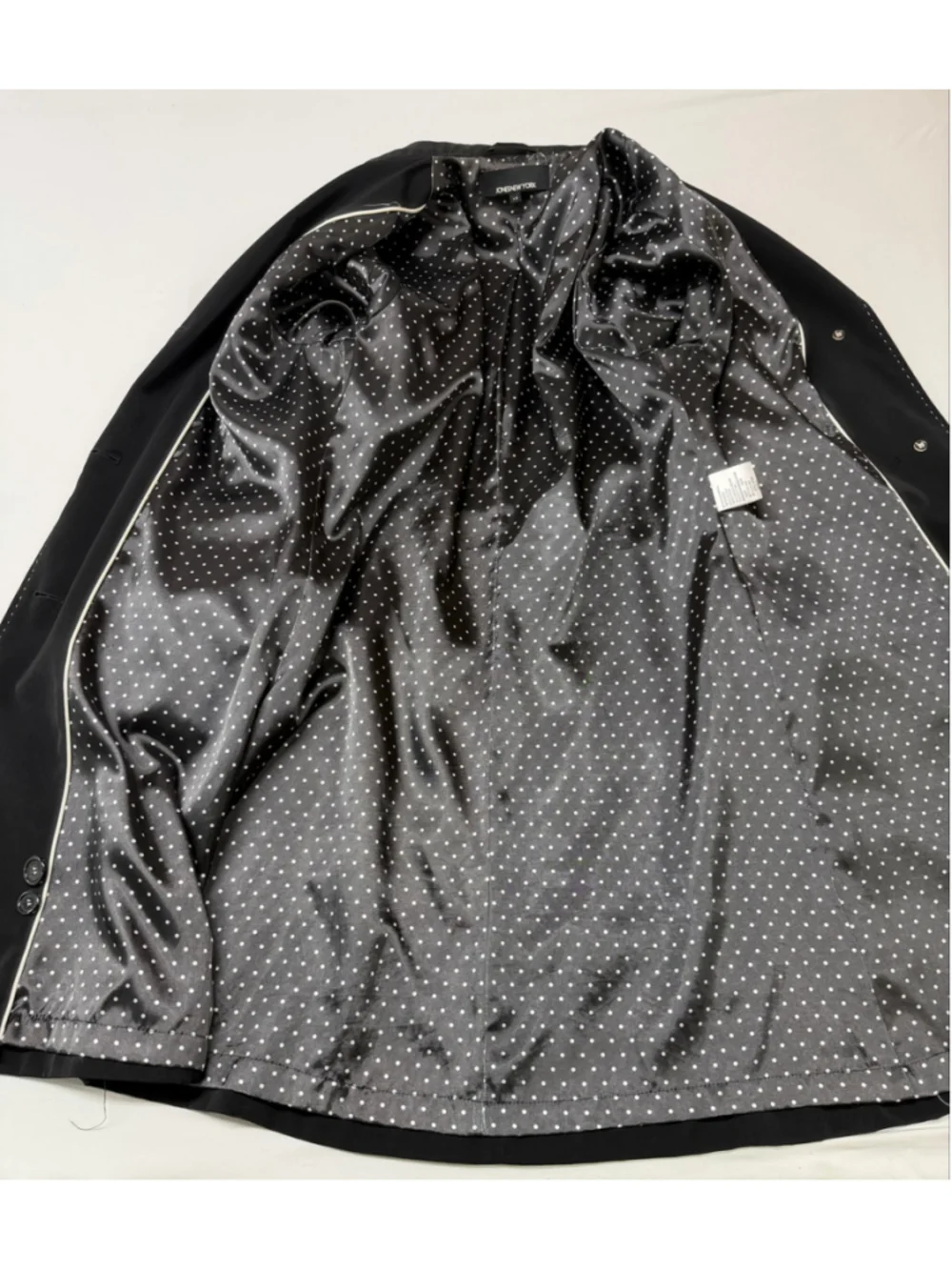 Women's Jones New York Black Blazer Jacket, Size 12, Polka Dot Lining